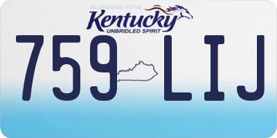 KY license plate 759LIJ