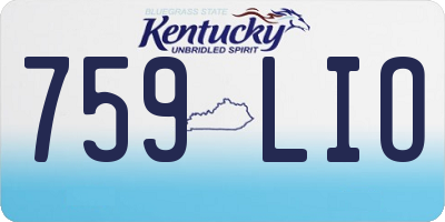 KY license plate 759LIO