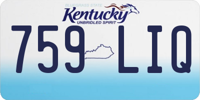 KY license plate 759LIQ