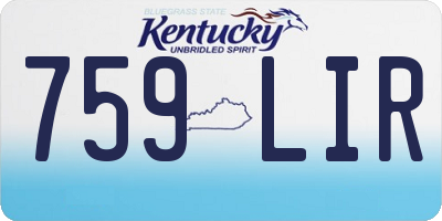 KY license plate 759LIR