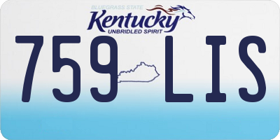 KY license plate 759LIS