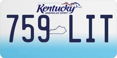 KY license plate 759LIT