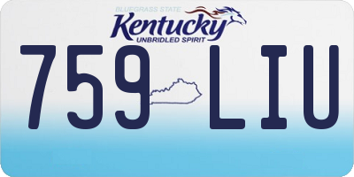 KY license plate 759LIU