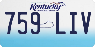 KY license plate 759LIV
