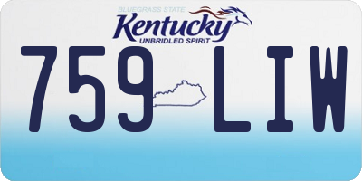 KY license plate 759LIW