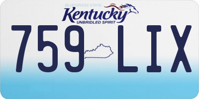 KY license plate 759LIX