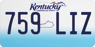 KY license plate 759LIZ