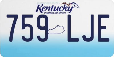 KY license plate 759LJE