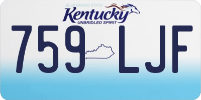KY license plate 759LJF