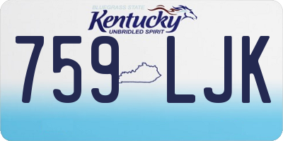 KY license plate 759LJK