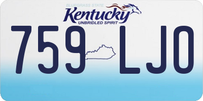KY license plate 759LJO