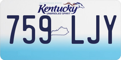KY license plate 759LJY