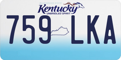 KY license plate 759LKA