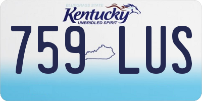 KY license plate 759LUS