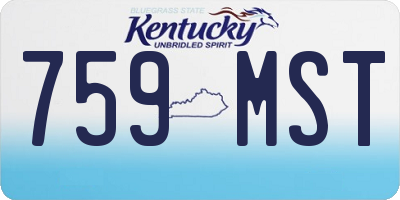 KY license plate 759MST