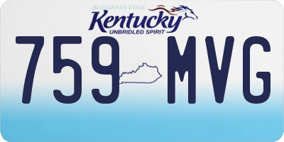 KY license plate 759MVG