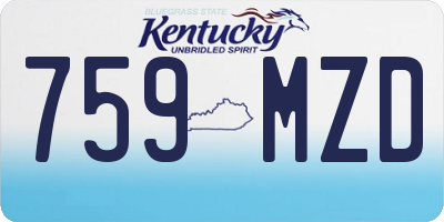 KY license plate 759MZD