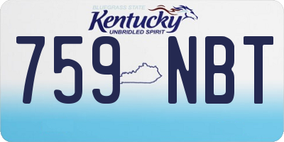 KY license plate 759NBT