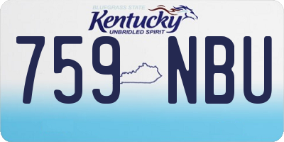 KY license plate 759NBU