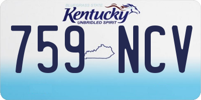 KY license plate 759NCV