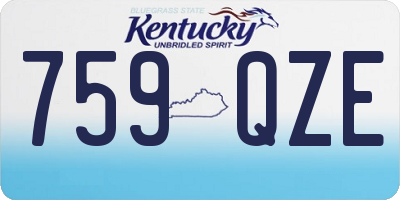 KY license plate 759QZE