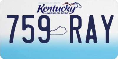 KY license plate 759RAY