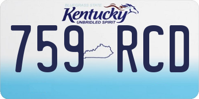 KY license plate 759RCD