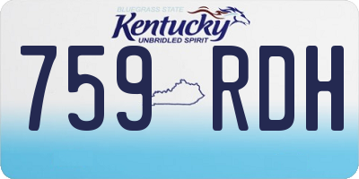 KY license plate 759RDH