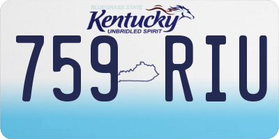 KY license plate 759RIU