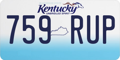 KY license plate 759RUP