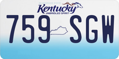 KY license plate 759SGW