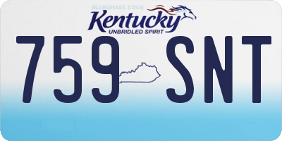 KY license plate 759SNT