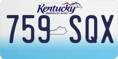 KY license plate 759SQX