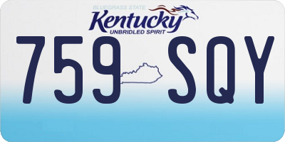 KY license plate 759SQY