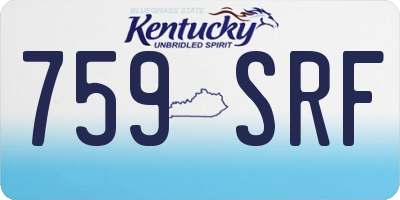 KY license plate 759SRF