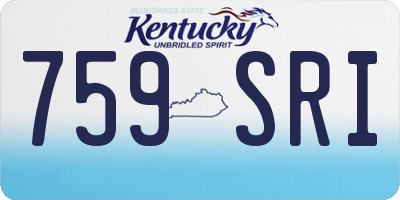 KY license plate 759SRI