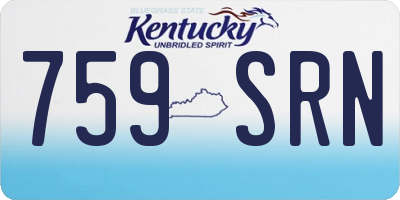 KY license plate 759SRN