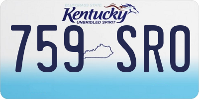 KY license plate 759SRO