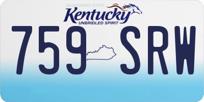 KY license plate 759SRW