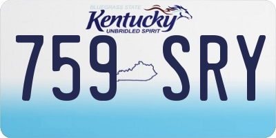 KY license plate 759SRY