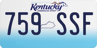 KY license plate 759SSF