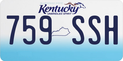 KY license plate 759SSH