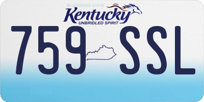 KY license plate 759SSL