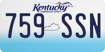 KY license plate 759SSN