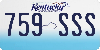 KY license plate 759SSS