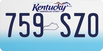KY license plate 759SZO