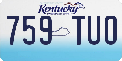 KY license plate 759TUO
