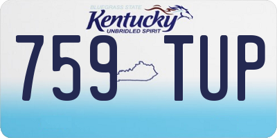 KY license plate 759TUP