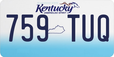 KY license plate 759TUQ