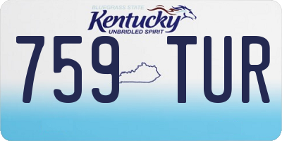 KY license plate 759TUR